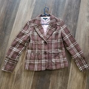 Point Zero Plaid Tweed Blazer